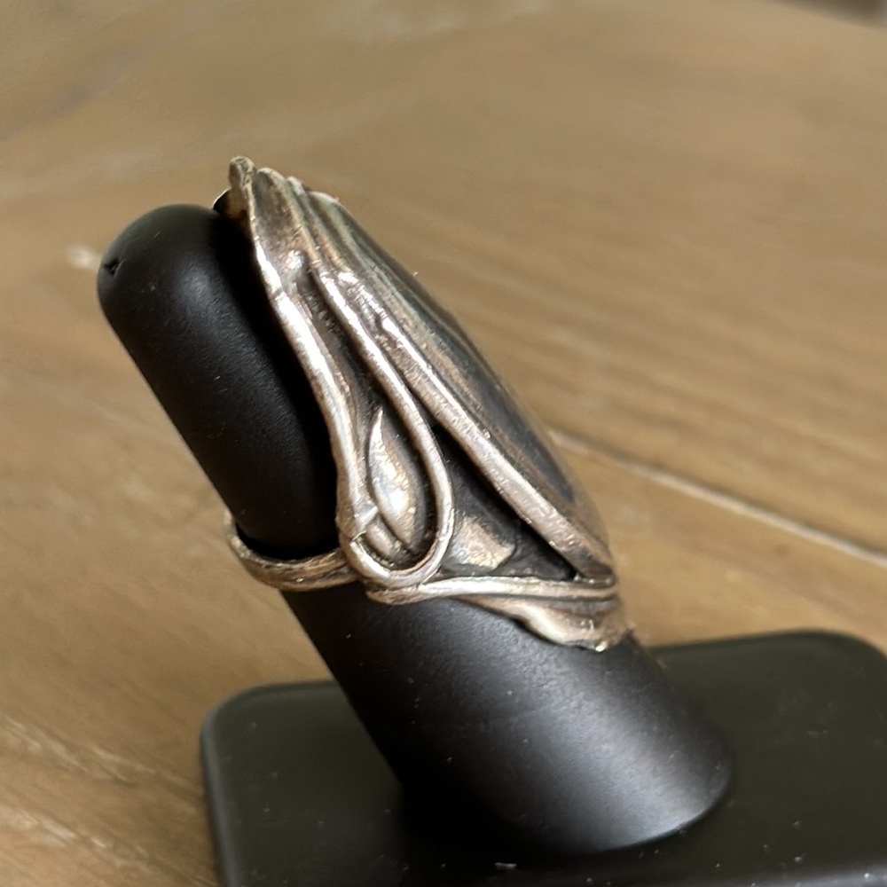 Original Pamela Love XL mood ring SOLID sterling silver RARE art nouveau 5.5 - Picture 4 of 14